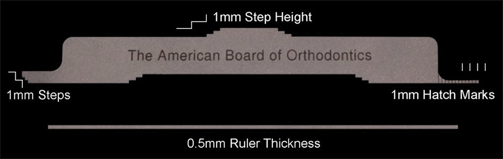 American Board of Orthodontics measuring gauge, also known as the American Board of Orthodontics ruler