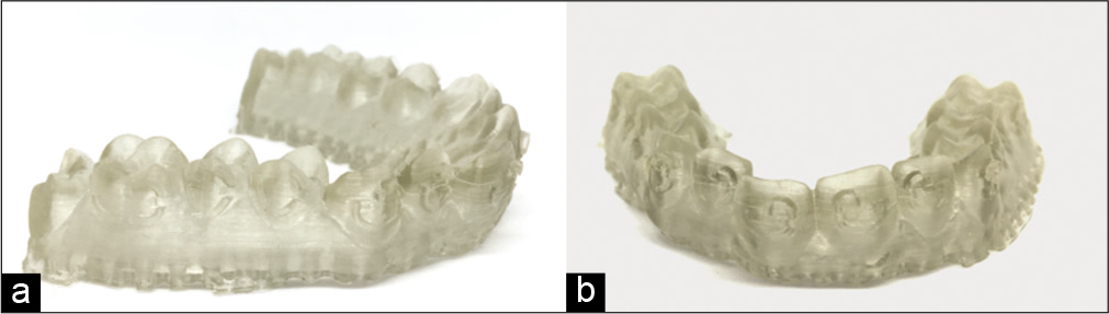 Torque compensation models printed from fig 18, (a) lateral view, (b) frontal view